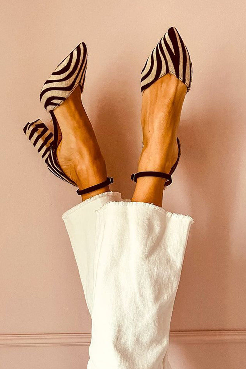 Luna™| Sandalen met middelhoge hak Zebra