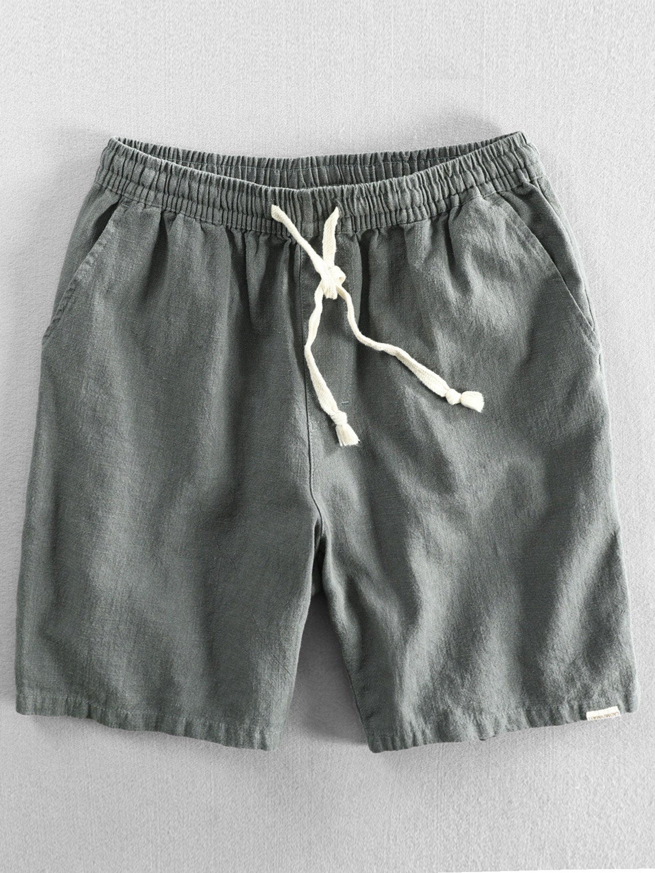 Linnen-katoen shorts met koord