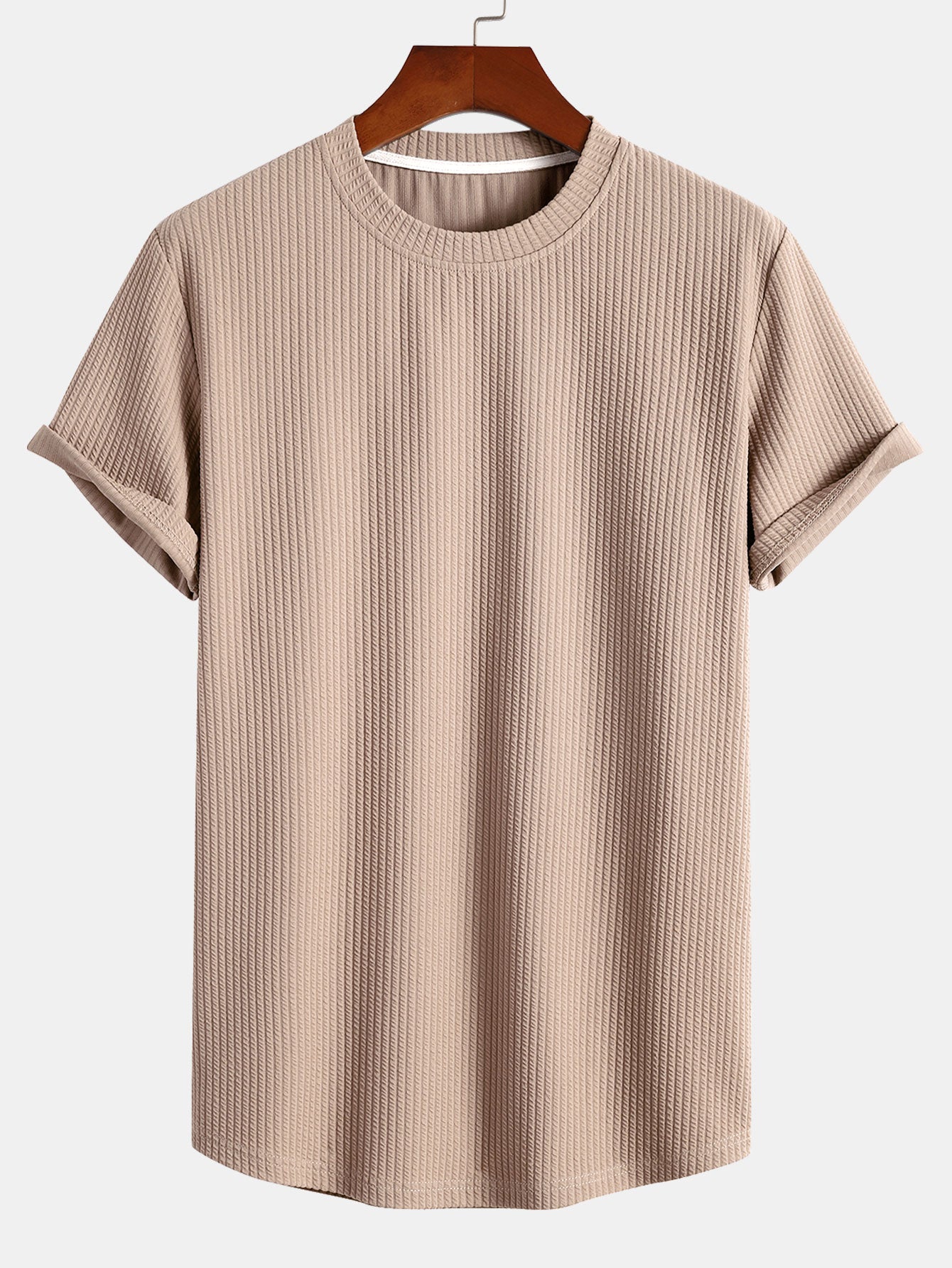 T-shirt met spierribbel