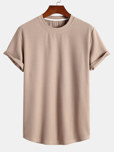 T-shirt met spierribbel