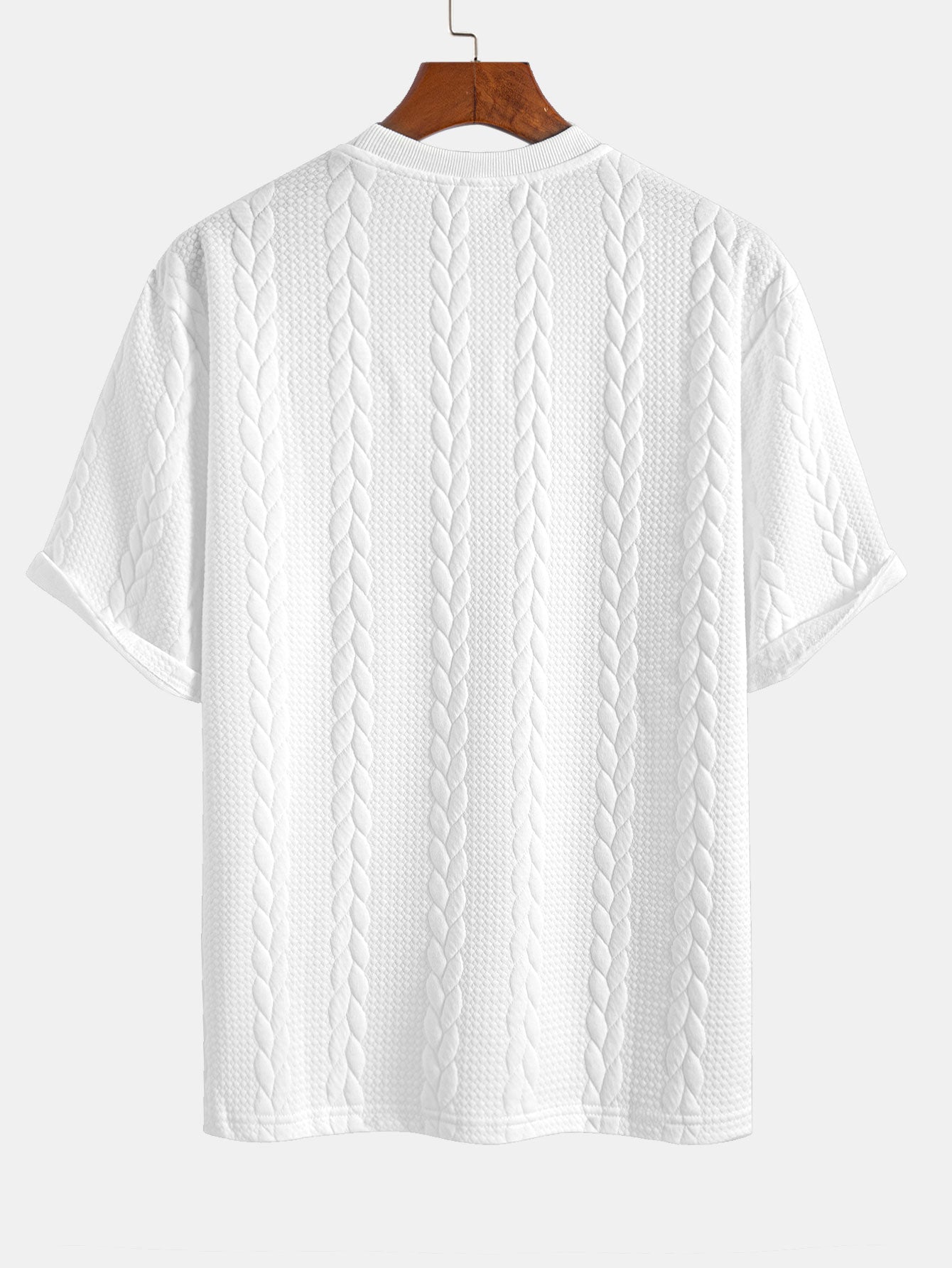 T-shirt Jacquard met halflange mouwen voor ontspanning