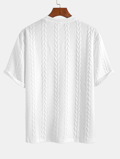T-shirt Jacquard met halflange mouwen voor ontspanning