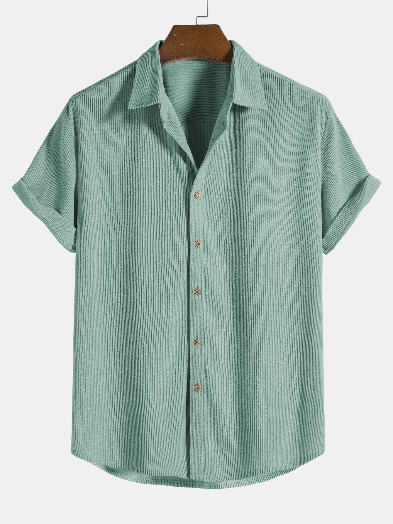 Katoenen corduroy korte mouwen shirt