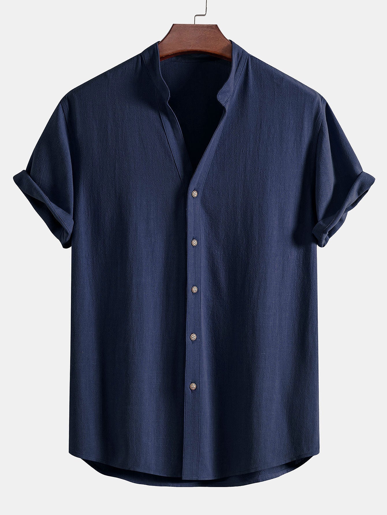 Linnen en viscose blouse met V-hals & Linnen broek met rechte pijpen