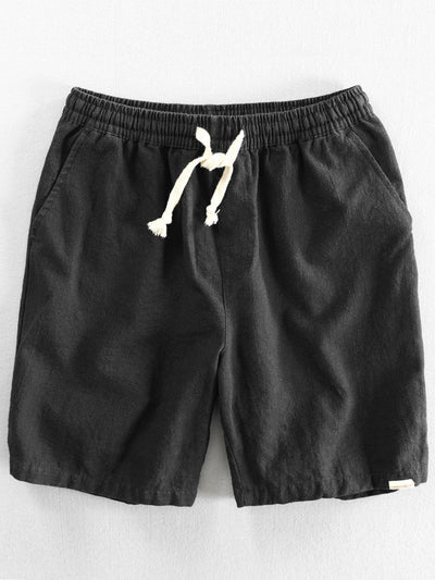 Linnen-katoen shorts met koord