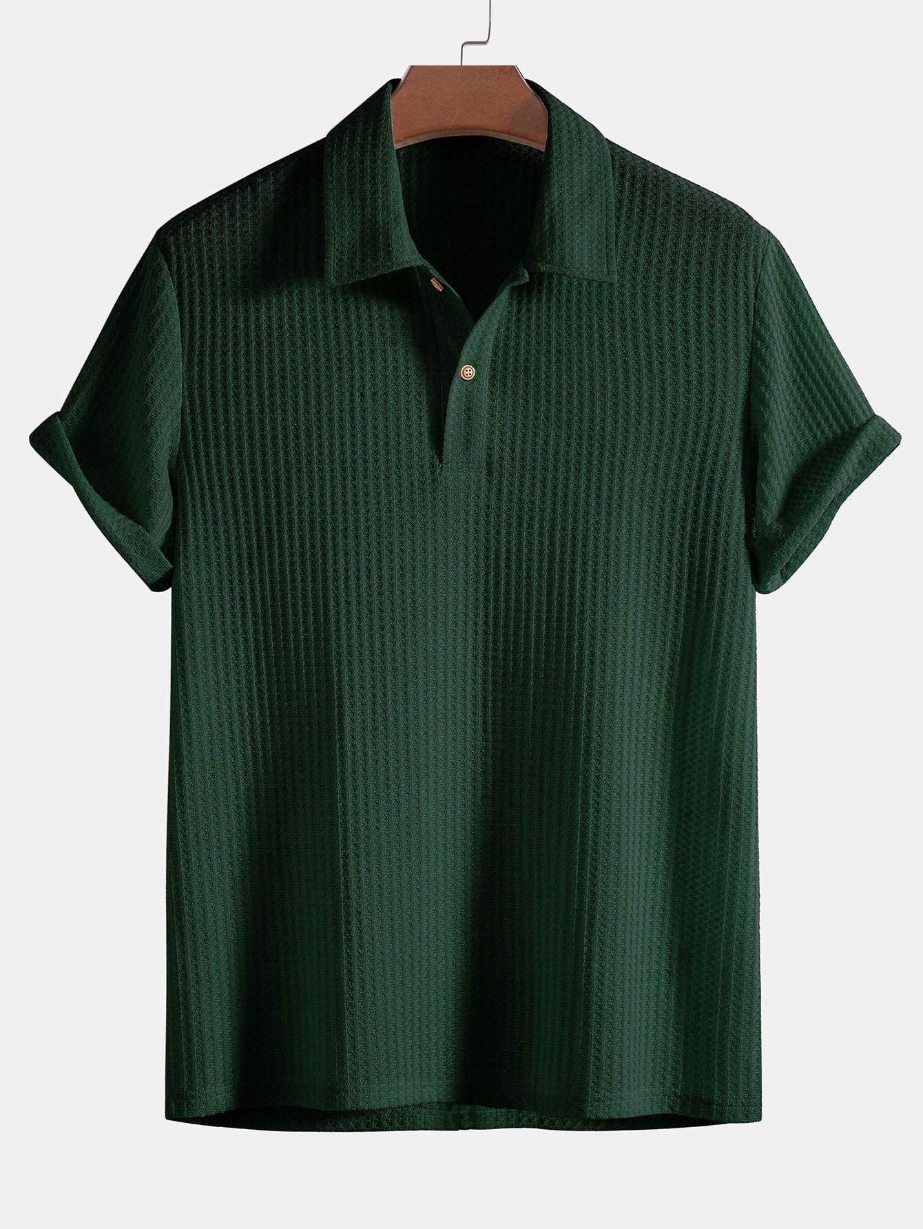 Geverfde waffle polo