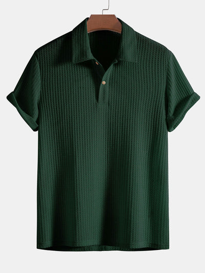 Geverfde waffle polo