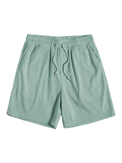 Korte mouwen corduroy shirt met knopen en shorts