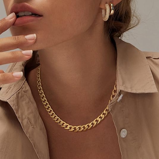 Undine® | Chunky Cuban Link Halsketting - Goud