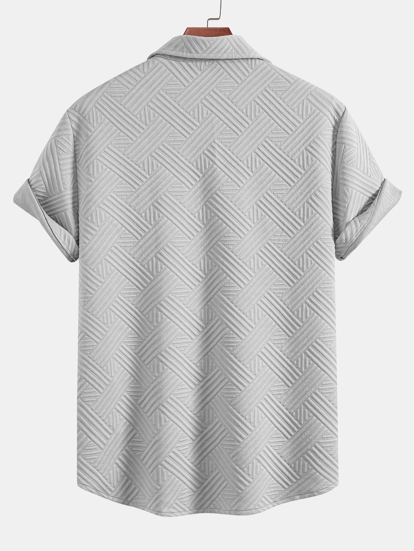 Gestreepte jacquardknopshirt & Shorts met trekkoord