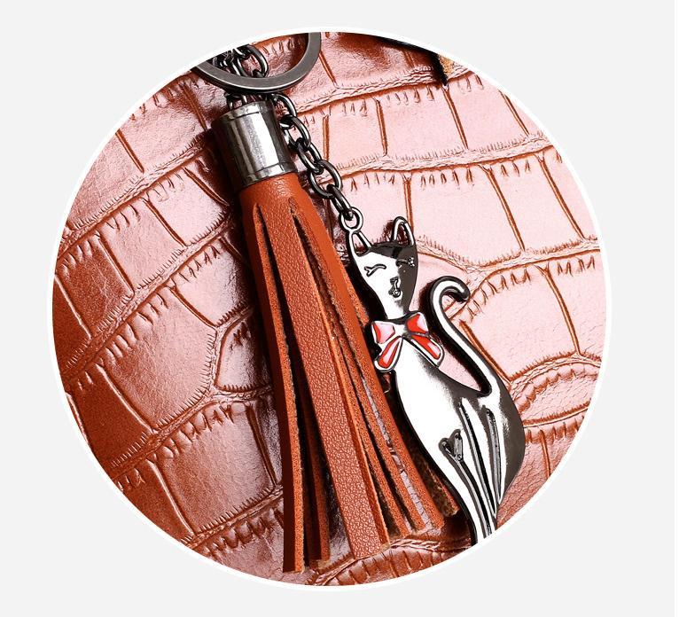 Valentina® | SET TASCHEN VAN HANDGEVEREID LEDER MET 4 DELEN