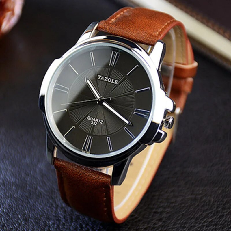Raphael® | Luxe Blauwe Glas Lederen Horloge