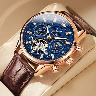 Philipp® | Automatische Mechanische Horloge met Leren Band