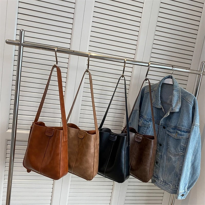 Lieke® | Handgemaakte leren tas set van tassen + clutch (Gratis)