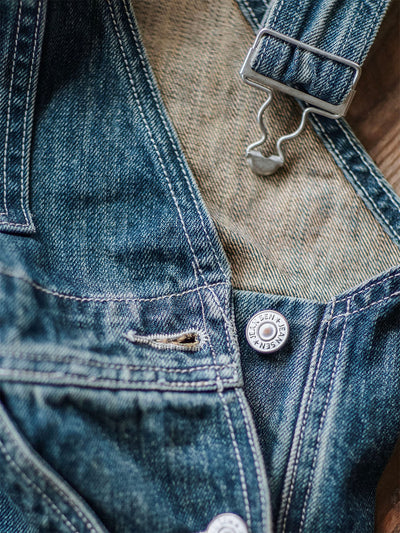 Julien™ | Retro verwasde blauwe overall