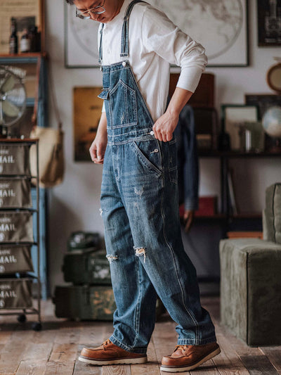Julien™ | Retro verwasde blauwe overall