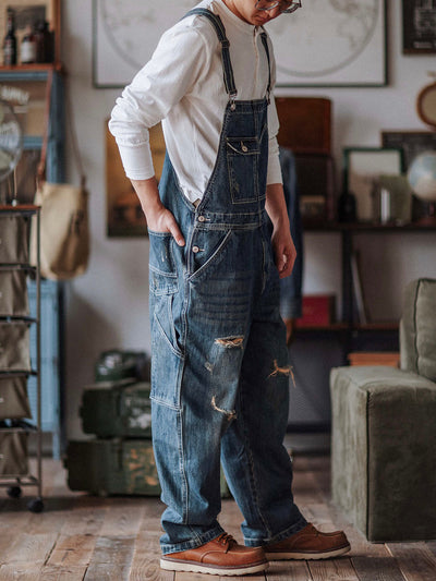 Julien™ | Retro verwasde blauwe overall