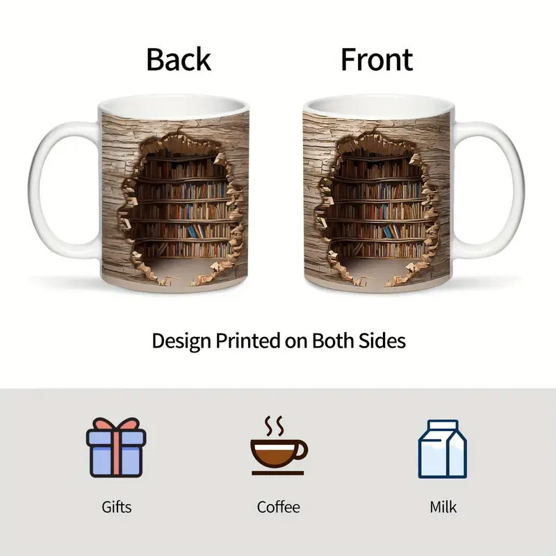 Cuphera® | Magische warmteveranderende bibliotheekweergave mok - Verdwijning boekenplank koffie mok