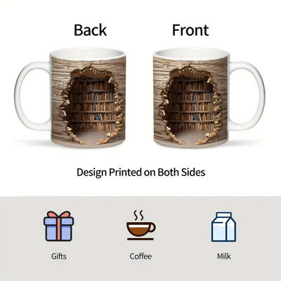 Cuphera® | Magische warmteveranderende bibliotheekweergave mok - Verdwijning boekenplank koffie mok