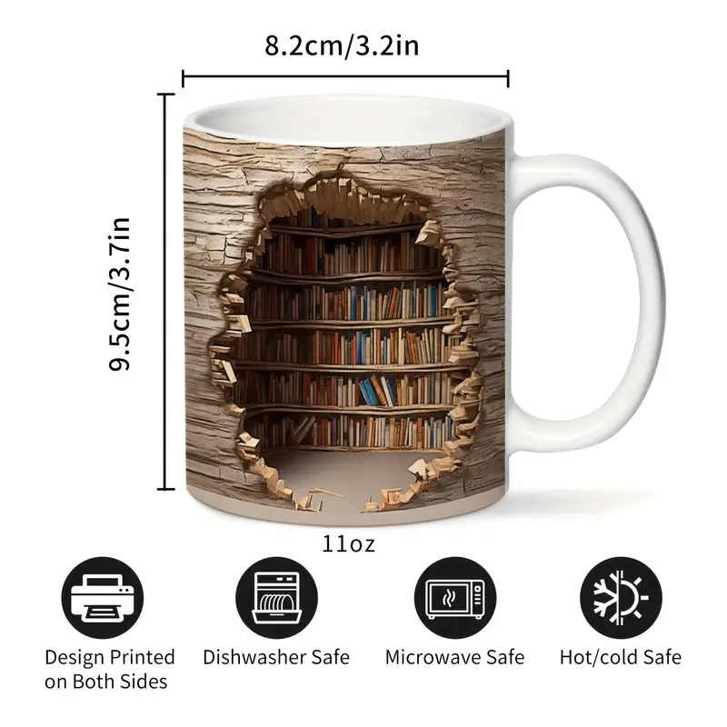 Cuphera® | Magische warmteveranderende bibliotheekweergave mok - Verdwijning boekenplank koffie mok