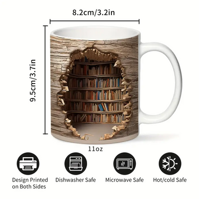 Cuphera® | Magische warmteveranderende bibliotheekweergave mok - Verdwijning boekenplank koffie mok