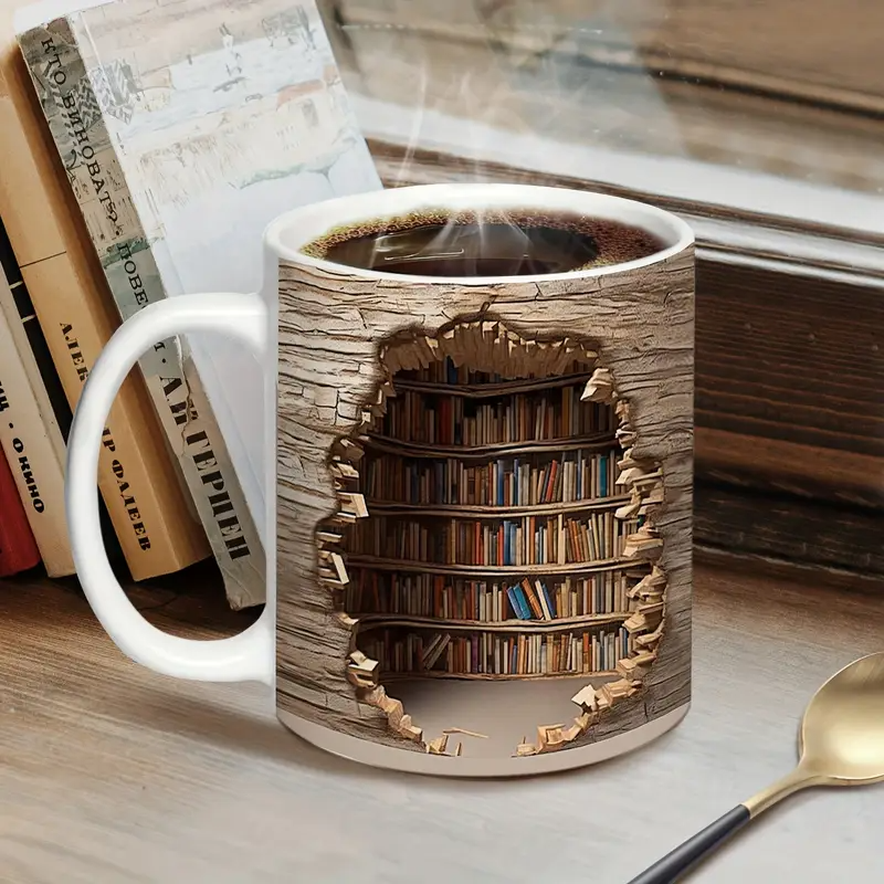 Cuphera® | Magische warmteveranderende bibliotheekweergave mok - Verdwijning boekenplank koffie mok