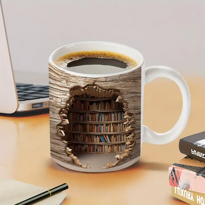 Cuphera® | Magische warmteveranderende bibliotheekweergave mok - Verdwijning boekenplank koffie mok