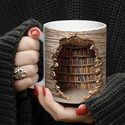 Cuphera® | Magische warmteveranderende bibliotheekweergave mok - Verdwijning boekenplank koffie mok