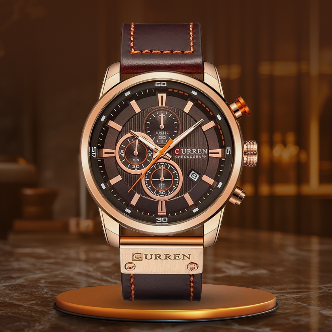 Jonas® | Elegante Quarzuhr met Leren Band