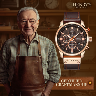 Jonas® | Elegante Quarzuhr met Leren Band