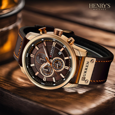 Jonas® | Elegante Quarzuhr met Leren Band