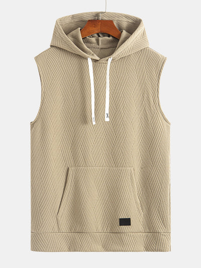Mouwloze hoodie in gestreept jacquard <tc>T-Shirt</tc> &amp; Shorts