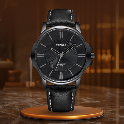 Raphael® | Luxe Blauwe Glas Lederen Horloge