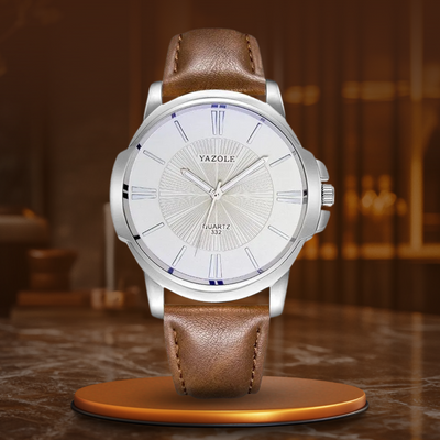 Raphael® | Luxe Blauwe Glas Lederen Horloge