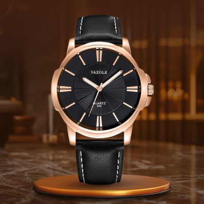 Raphael® | Luxe Blauwe Glas Lederen Horloge