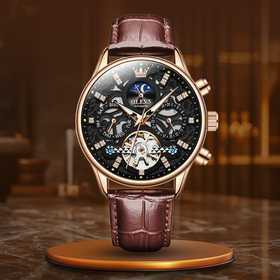 Philipp® | Automatische Mechanische Horloge met Leren Band