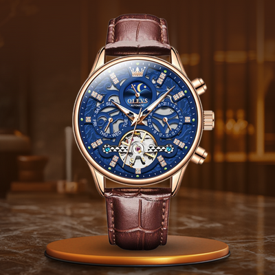 Philipp® | Automatische Mechanische Horloge met Leren Band