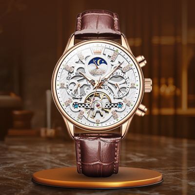 Philipp® | Automatische Mechanische Horloge met Leren Band