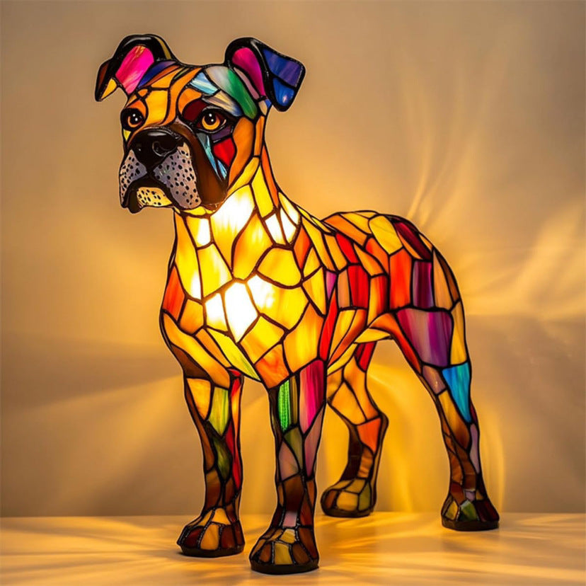 Ernst® | Magische Hondenlamp van Kleurrijk Glas
