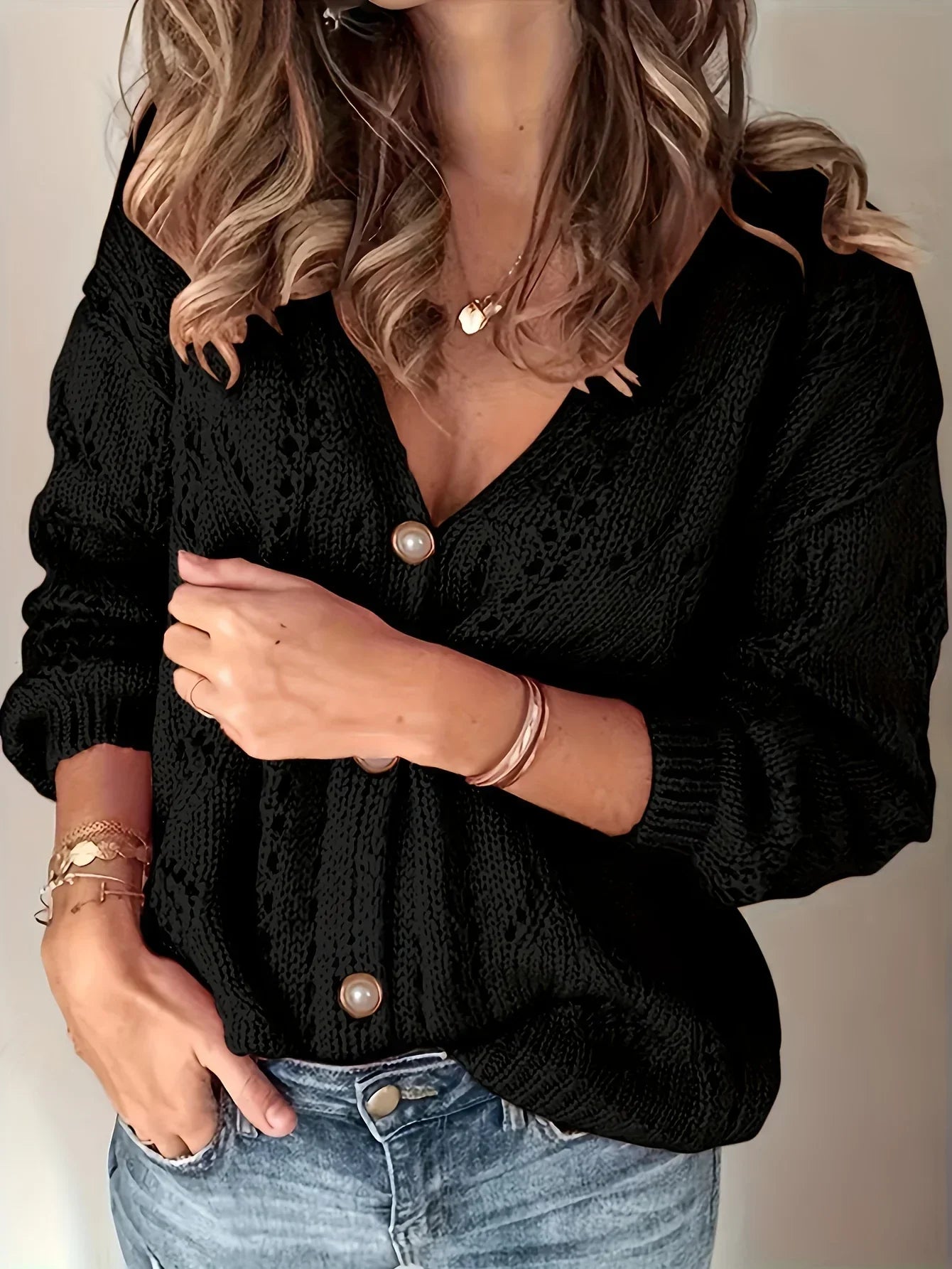 Esma™ | Gebreide Cardigan met Knopen