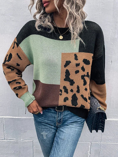 Augustine™ | Pull Patchwork Luipaard Vintage