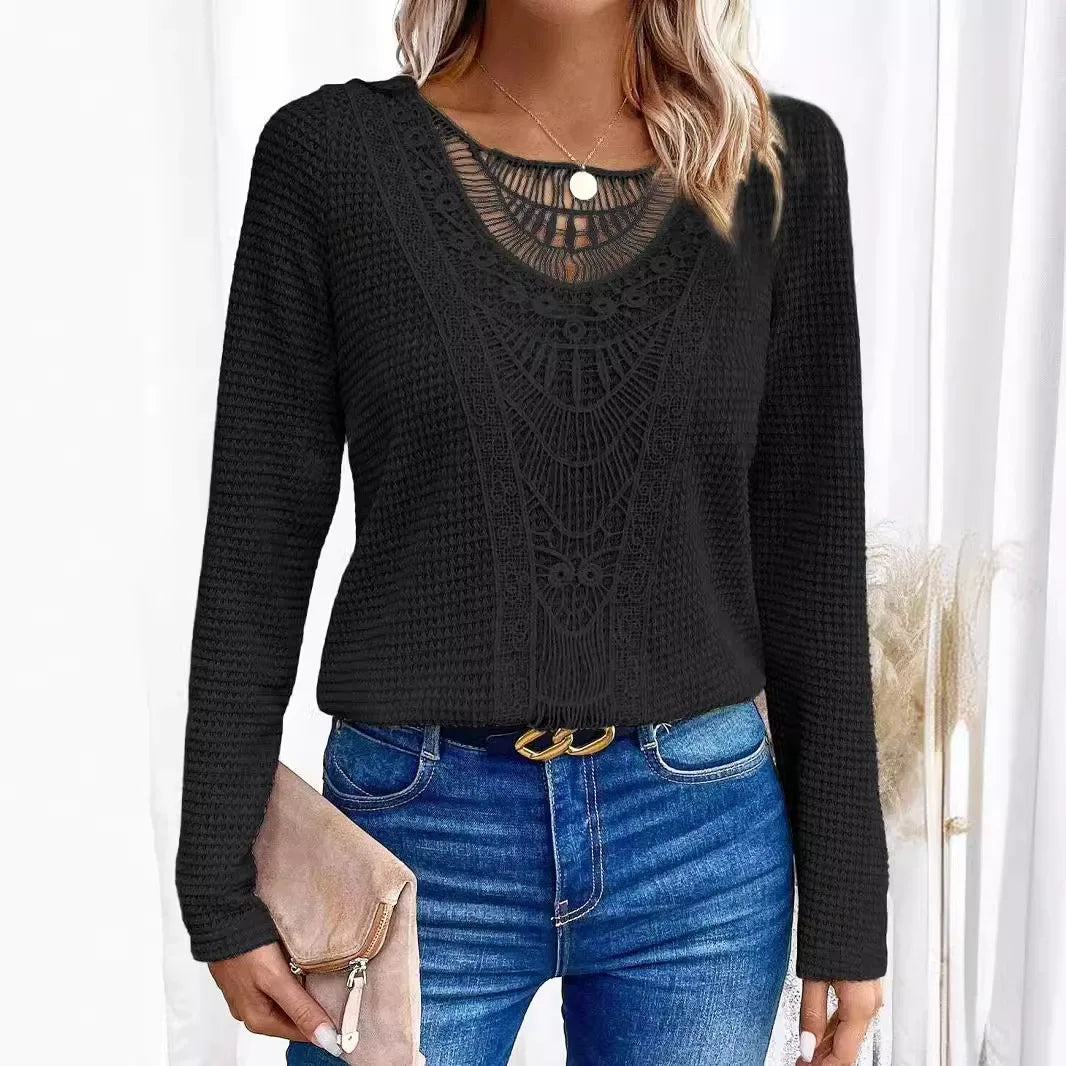 Anna™ | Elegant T-Shirt met Ronde Hals en Gedeeltelijke Uitsparingen