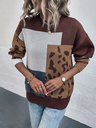 Augustine™ | Pull Patchwork Luipaard Vintage