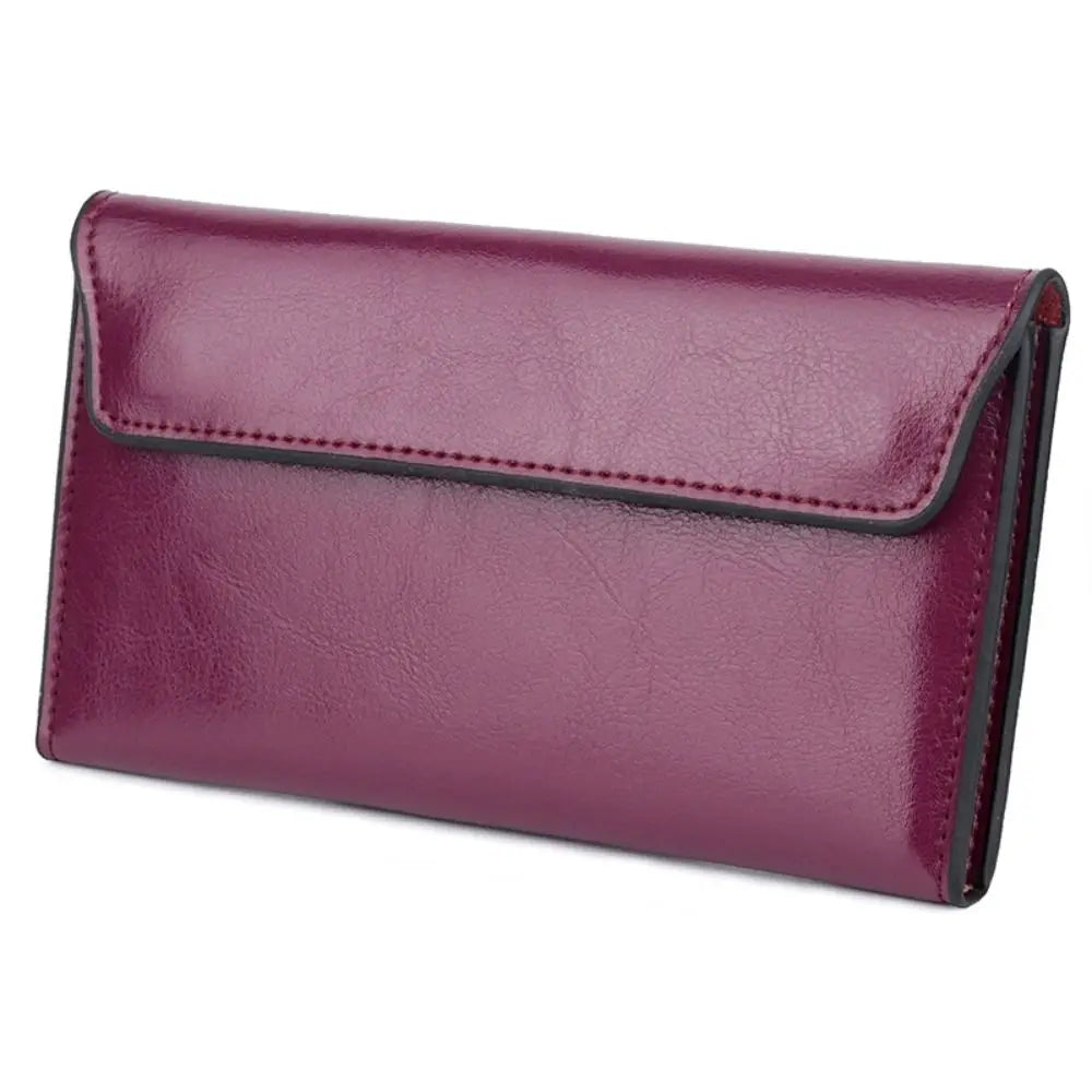 Charlotte - Handgemaakte Leren Tas Lange Dames