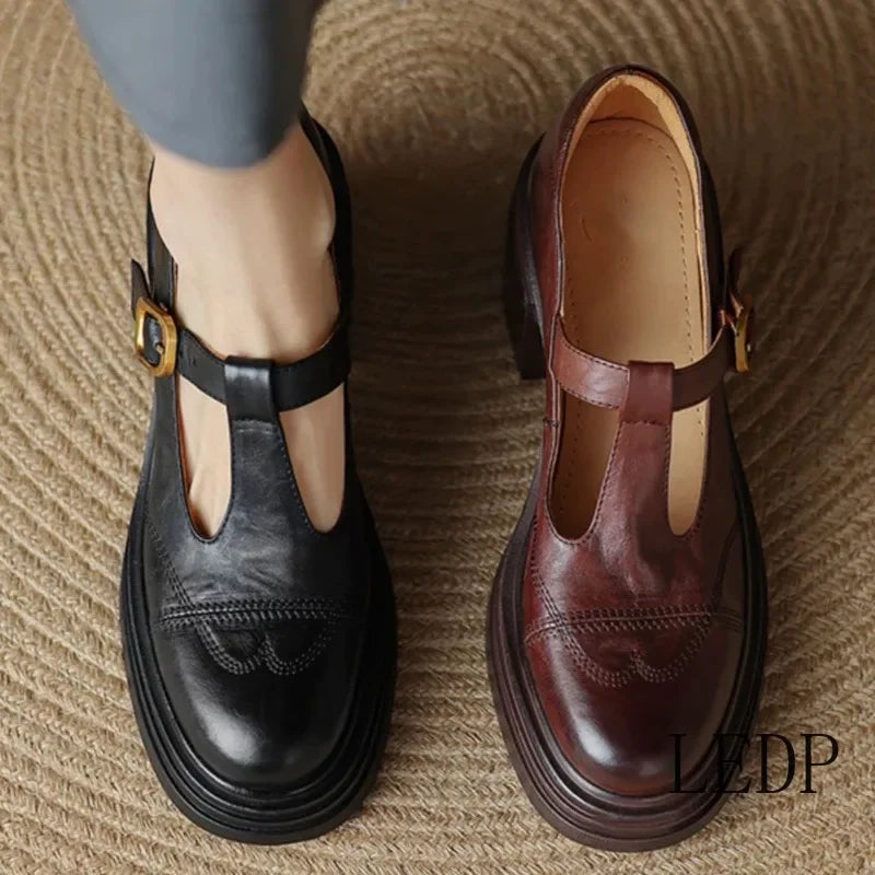 Greta® | Vegan Leren Orthopedische Mary Jane Schoenen