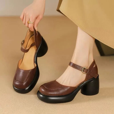 Agnes® | Vegan Leren Orthopedische Peeptoe-Schoenen