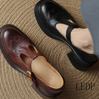 Greta® | Vegan Leren Orthopedische Mary Jane Schoenen