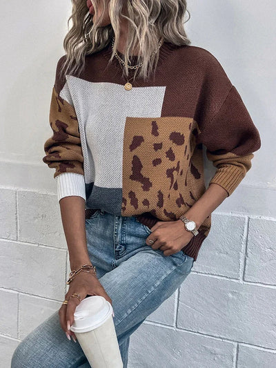 Augustine™ | Pull Patchwork Luipaard Vintage