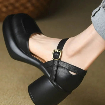 Agnes® | Vegan Leren Orthopedische Peeptoe-Schoenen