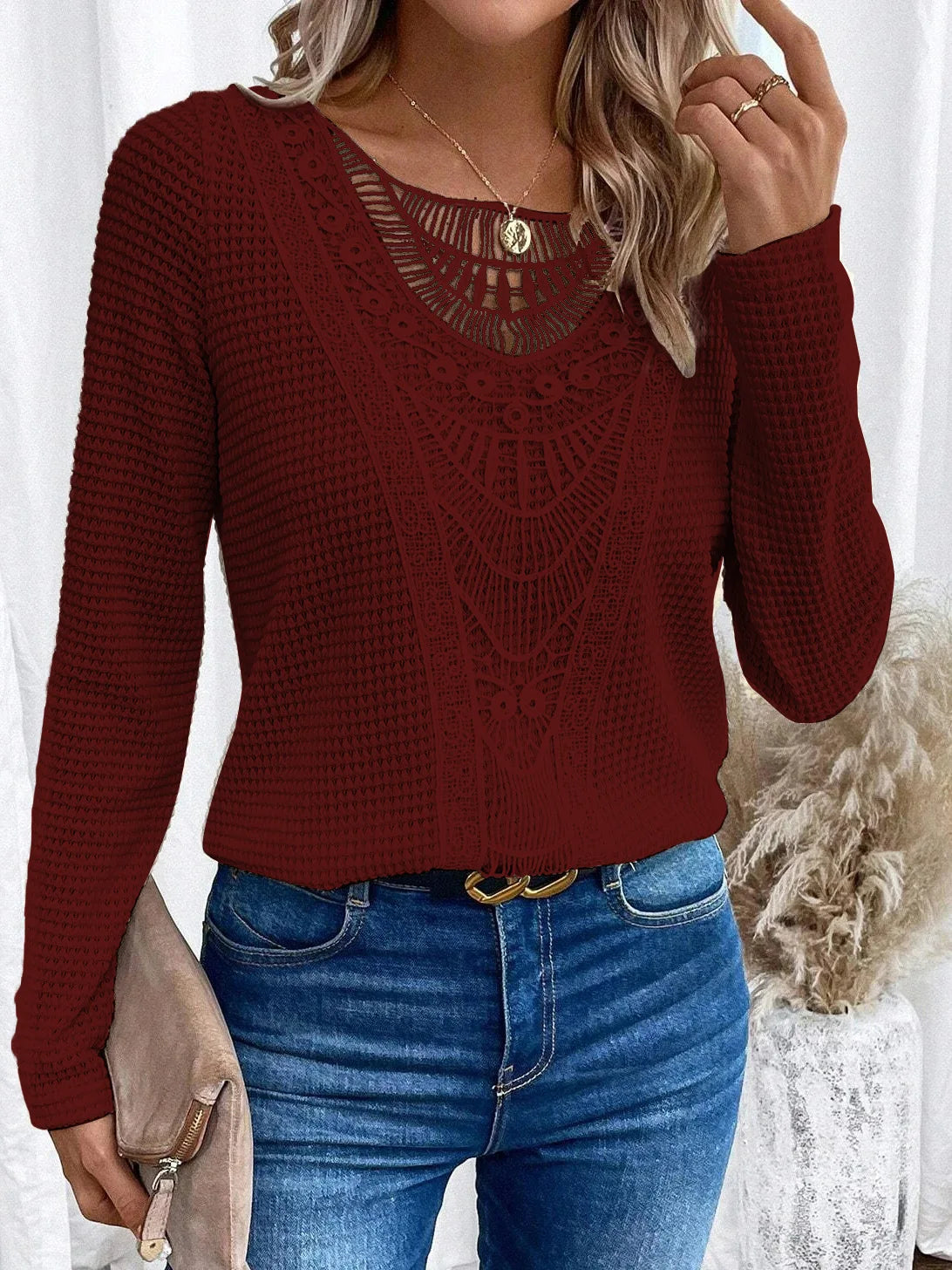 Anna™ | Elegant T-Shirt met Ronde Hals en Gedeeltelijke Uitsparingen